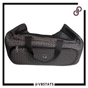 Unisex Geometric Lightweight Travel Luggage Carry On Rolling Bag Black‎ White